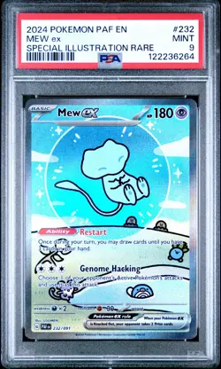 2024 POKEMON PAF EN-PALDEAN FATES SPECIAL ILLUSTRATION RARE #232 MEW EX PSA 9 - Image 1