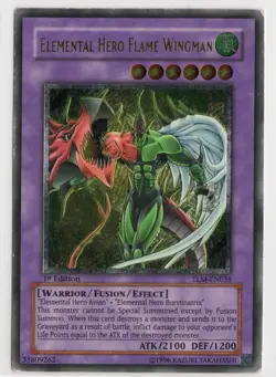 Yugioh Elemental Hero Flame Wingman TLM-EN035 Ultimate 1st Ed Silver Stamp UDE - Image 1