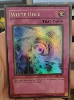Yugioh White Hole TP1-005 Tournament Pack 1 Super Rare Lightly Played LP - Image 1