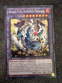 Yugioh Snake-Eyes Doomed Dragon SUDA-EN035 Secret Rare 1st Edition NM - Image 1