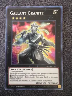 Yugioh Gallant Granite MP20-EN167 Prismatic Secret Rare 1st Edition NM - Image 1