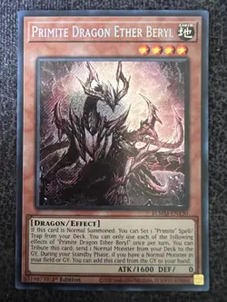 Yugioh Primite Dragon Ether Beryl BLMM-EN130 1st Edition Secret Rare NM - Image 1
