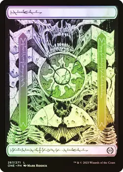 Magic The Gathering MTG Plains 267/270 Phyrexian Phyrexia Foil Trading Card NM - Image 1