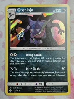 GRENINJA Unbroken Bonds Series POKEMON Holo 2019 Trading Card 117/214 - Image 1