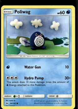 Pokemon Poliwag 30/149 Sun Moon Base Set Non Holo Common 5 Card Lot - Image 1