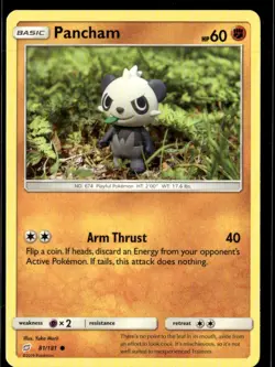 Pokemon Pancham 81/181 Team up Non Holo Common 2 Card Lot - Image 1