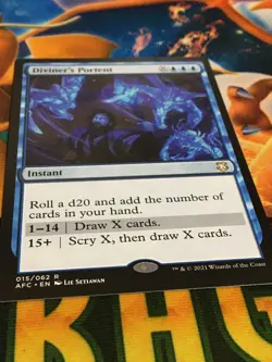 C5317 MAGIC MTG COMMANDER FORGOTTEN REALMS DIVINER'S PORTENT #015 MP RARE - Image 2