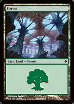 1 x Forest (175) - Foil - New Phyrexia - Light Play - MTG - Image 1