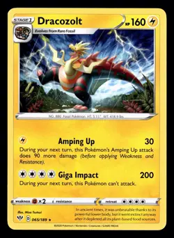 Pokemon Dracozolt 065/189 Darkness Ablaze Rare Card - Image 1