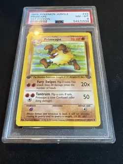 Primeape 43/64 Jungle Regular 1st Edition Pokemon PSA 8 - Image 3