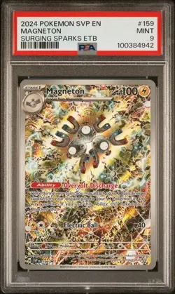 2024 POKEMON SVP EN-SV BLACK STAR PROMO #159 MAGNETON SURGING SPARKS ETB PSA 9 - Image 1