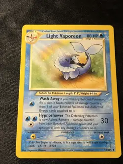 Pokemon TCG Light Vaporeon - Neo Destiny Unlimited 52/105 - Image 1