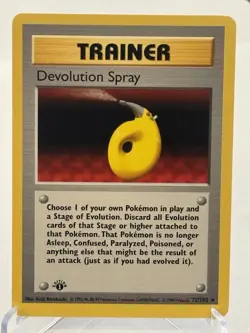 Pokemon TCG Devolution Spray 072/102 Base Set Shadowless 1st Edition NM - Image 1