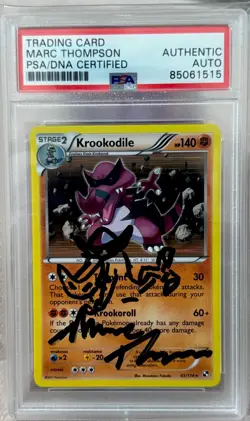 PSA Signed Marc Thompson Pokemon Krookodile Black and White 65/114 Holo Rare - Image 1