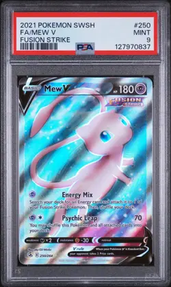 2021 Pokemon SWSH Fusion Strike MEW V Full Art #250 PSA 9 MINT - Image 3