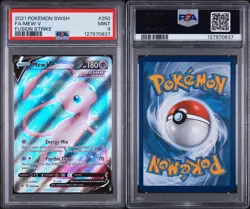 2021 Pokemon SWSH Fusion Strike MEW V Full Art #250 PSA 9 MINT - Image 5