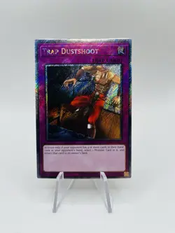 Yugioh! Trap Dustshoot RA04-EN121 Platinum Secret Rare Quarter Century Stampede - Image 1