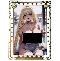 Goddess Story: Lusamine Hot Spring Spicy Metal Anime Waifu CCG Card - Image 1