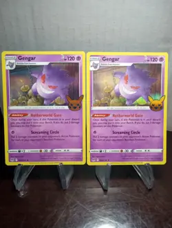 2022 Pokemon TCG Two Gengar Holo Reverse Trick It Trade Variation Cards 66/196 - Image 2