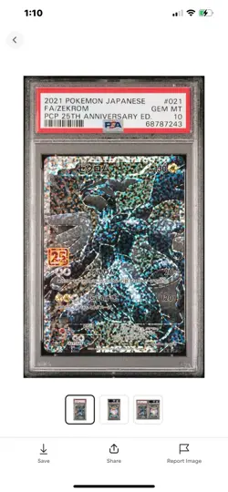 2021 POKEMON JPN PROMO CARD PACK 25TH ANV ED #021 FULL ART/ZEKROM PSA 10 - Image 2