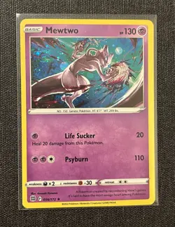 Mewtwo Cosmo HOLO Promo 056/172 Mew V Box Exclusive! ✨Swirl✨ Pokemon Card - Image 1