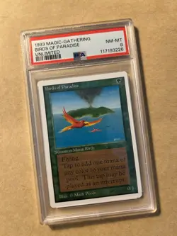 Birds of Paradise MTG Unlimited English Edition PSA 8 - Image 1
