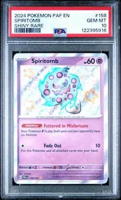 2024 POKEMON PAF EN-PALDEAN FATES SHINY RARE #158 SPIRITOMB PSA 10 - Image 1