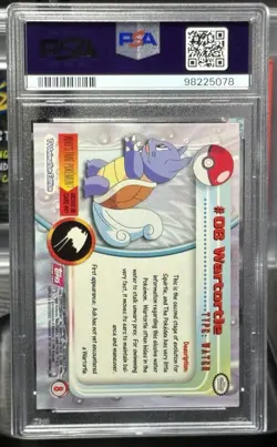 1999 TOPPS POKEMON T.V. WARTORTLE #8 PSA 10 - Image 4