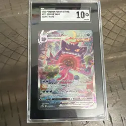 2021 Pokemon SWSH #271 FA/Gengar VMAX Fusion Strike - Secret SGC 10 Mint! - Image 1