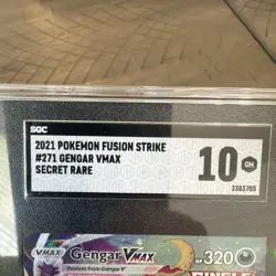 2021 Pokemon SWSH #271 FA/Gengar VMAX Fusion Strike - Secret SGC 10 Mint! - Image 3