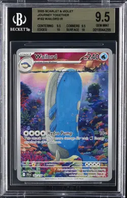 2025 POKEMON SCARLET & VIOLET JOURNEY TOGETHER, IR #162 WAILORD BGS 9.5 - Image 1
