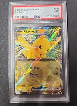Pikachu ex Double Rare Prismatic Evolutions 028/131 PSA Pokemon TGC - Image 1