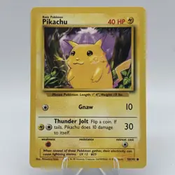 Pikachu 58/102 Base Set Unlimited Non Holo WoTC Starter Pokemon TCG 1999 NM - Image 1