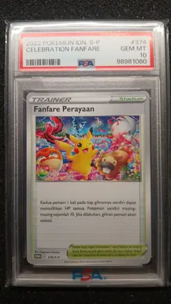 FANFARE PERAYAAN 374/S-P PSA GEM MINT 10 2022 POKEMON IDN. S-P CELEBRATION - Image 1
