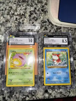 Pokemon TCG Koffing Base Set 1st Edition CGC 10 Gem Mint & Goldeen Base Set 2 - Image 1