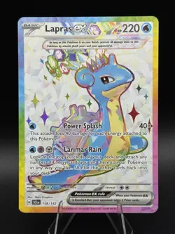 Pokemon Lapras ex 158/142 Stellar Crown Ultra Rare Full Art Holo NM - Image 1