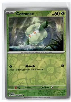 2025 Scarlet & Violet Series - White Flare Cottonee #4 Common Reverse Holo - Image 1