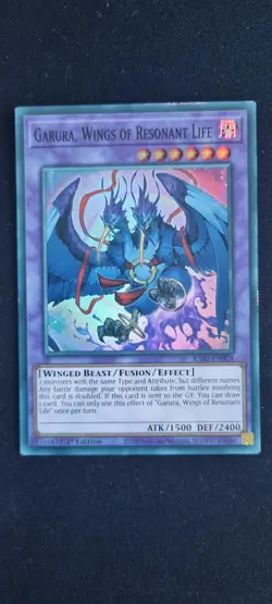 Garura, Wings of Resonant Life - Yugioh TCC - Super Rare - LP - 1st Edition - Image 1