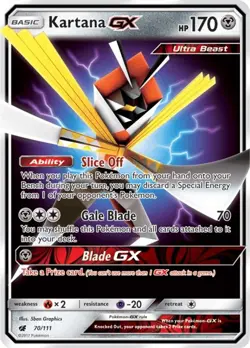 Kartana GX - 70/111 - Pokemon Crimson Invasion Sun & Moon Ultra Rare Card LP - Image 1