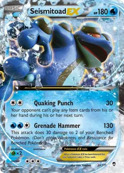 Seismitoad EX - 20/111 - Pokemon Furious Fists XY Ultra Rare Card LP - Image 1