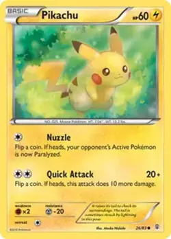 Pikachu - 26/83 - Pokemon Generations XY Common Card LP - Image 1