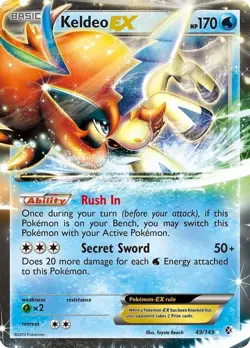 Keldeo EX - 49/149 - Pokemon Boundaries Crossed Black & White Ultra Rare Card LP - Image 1