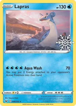 Lapras - 048/202 - Pokemon Sword & Shield Base Set (Holiday Calendar) Card NM - Image 1