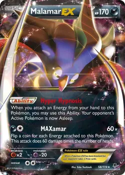 Malamar EX - 58/119 - Pokemon Phantom Forces XY Ultra Rare Card NM - Image 1