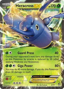Heracross EX - 4/111 - Pokemon Furious Fists XY Ultra Rare Card LP - Image 1