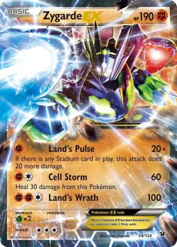 Zygarde EX - 54/124 - Pokemon Fates Collide XY Ultra Rare Card LP - Image 1