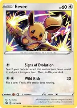 Eevee - SWSH118 - Pokemon Sword & Shield Promo Ultra Rare Holo Card LP - Image 1