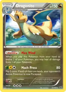 Dragonite - 51/108 - Pokemon Roaring Skies XY Non-Holo Rare Card NM - Image 1