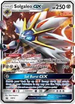 Solgaleo GX - SM16 - Pokemon Sun & Moon Promo Ultra Rare Card LP - Image 1