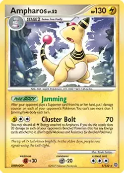 Ampharos - 1/132 - Pokemon Secret Wonders Non-Holo Card LP - Image 1